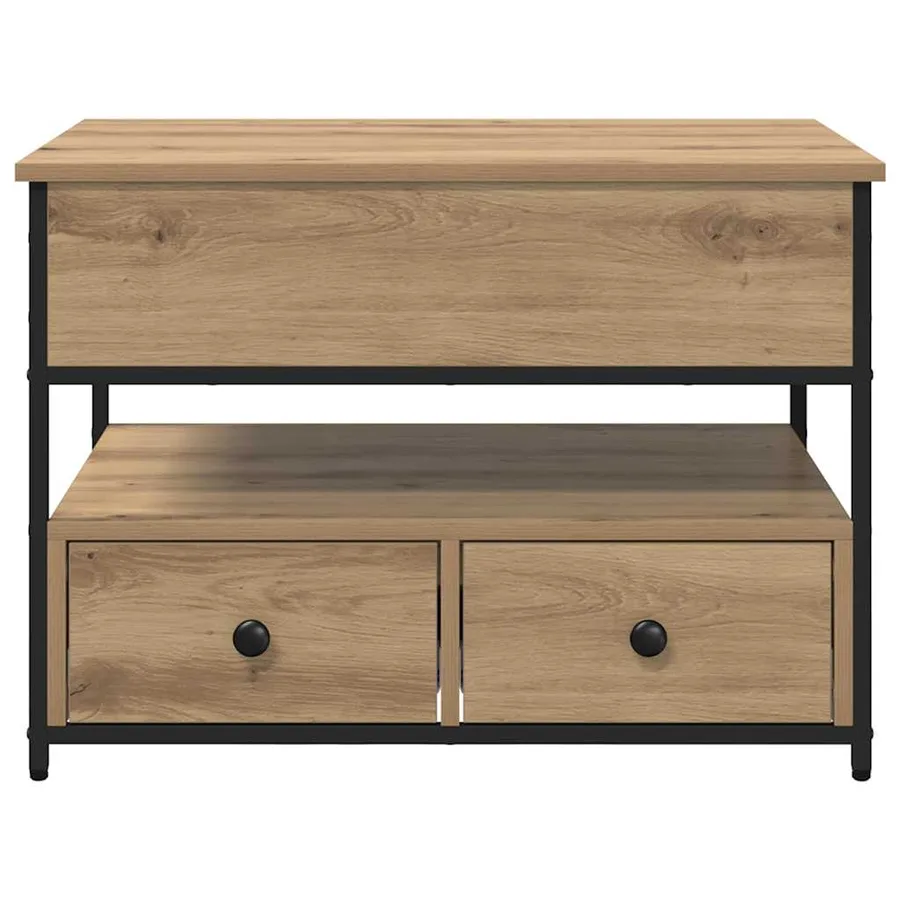 Table basse Chêne artisanal 70 x 50 x 54.5 cm Bois d'ingénierie - 6
