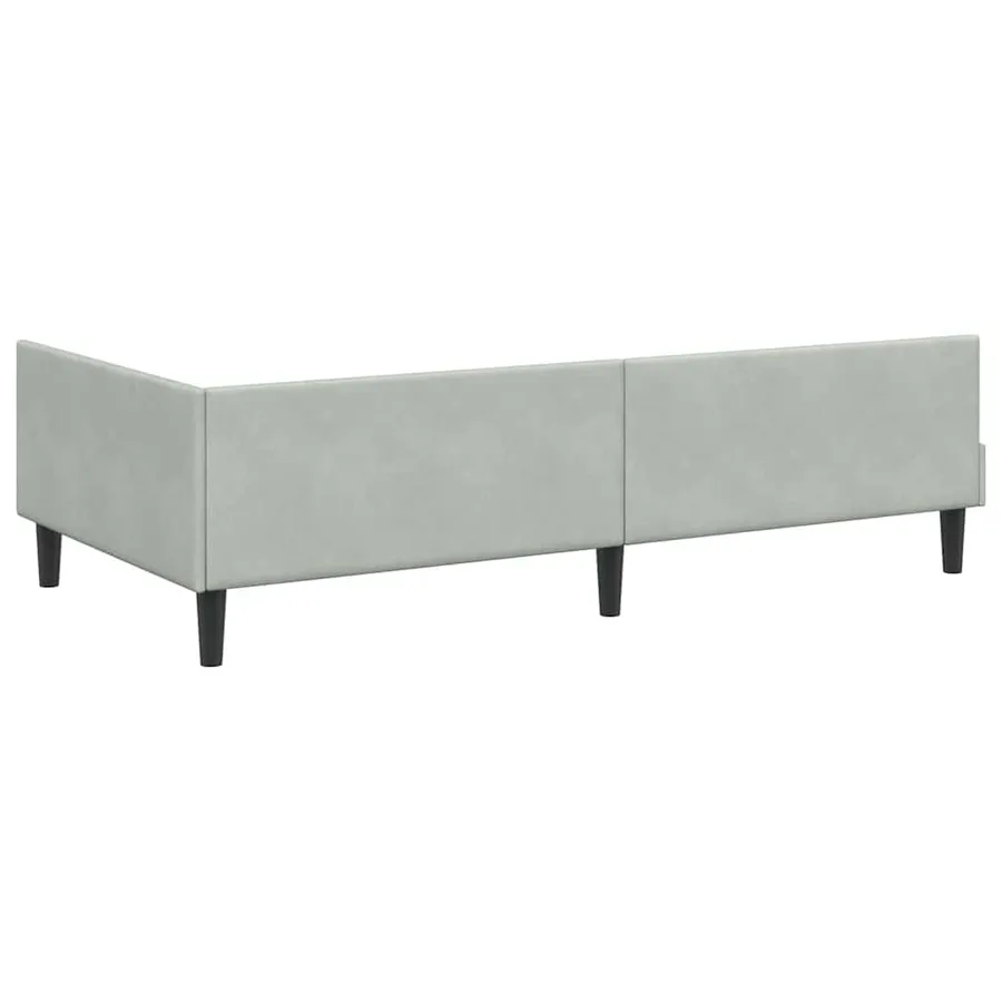 Cadre de lit d'angle avec matelas 2 pcs Gris clair Velours - 9
