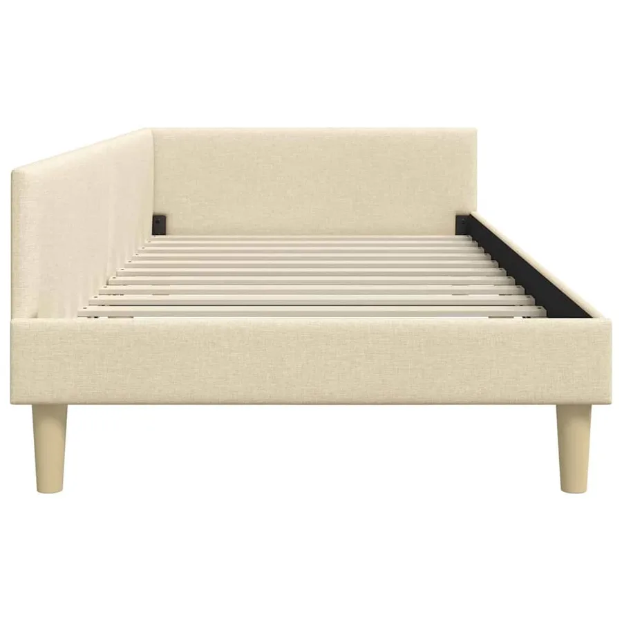 Cadre de lit d'angle Crème 80 x 200 cm tissu - 6