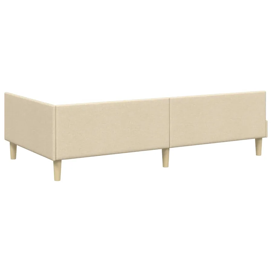 Cadre de lit d'angle Crème 80 x 200 cm tissu - 7