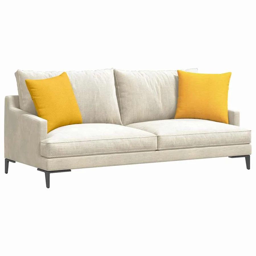 Coussins de canapé 2 pcs Jaune clair 45 x 45 cm - 3