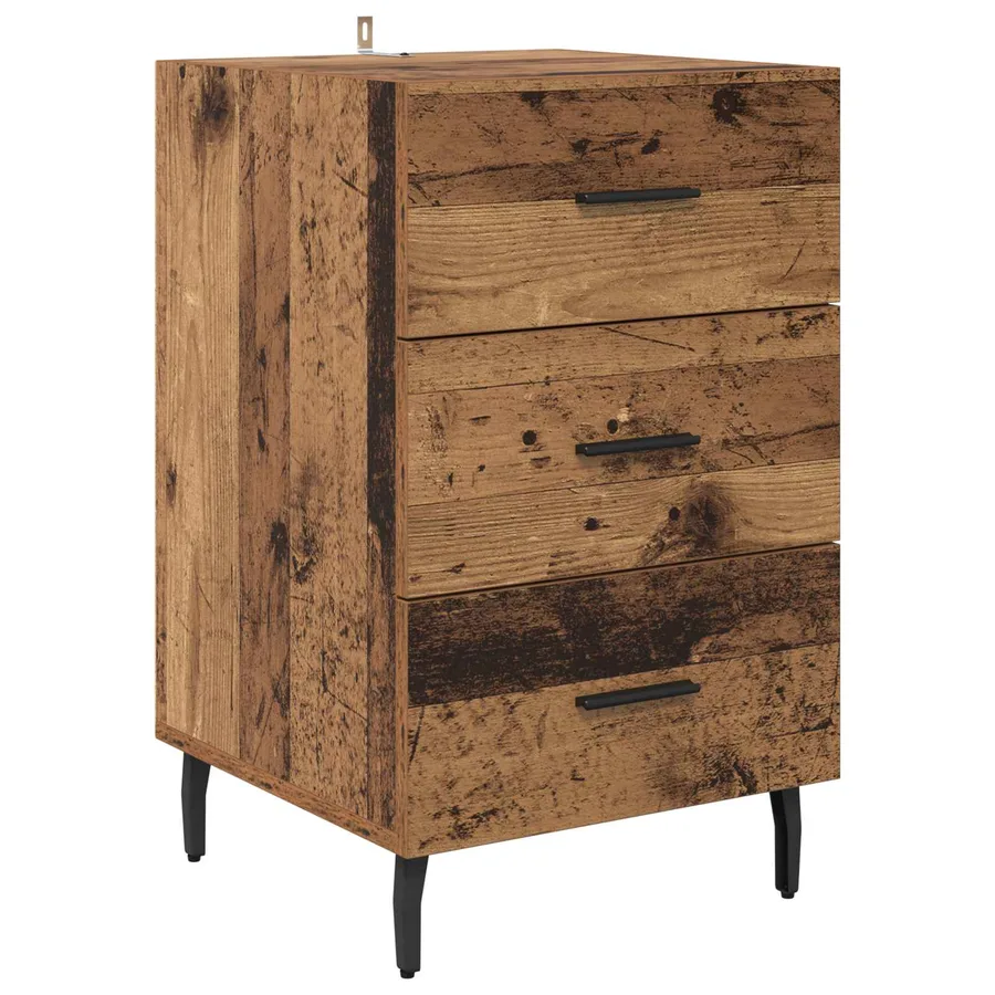 Cabinet de chevet Bois ancien 40 x 40 x 66 cm Bois d'ingénierie - 2