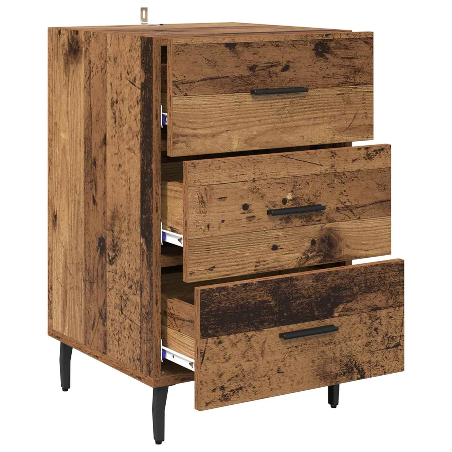 Cabinet de chevet Bois ancien 40 x 40 x 66 cm Bois d'ingénierie - 5