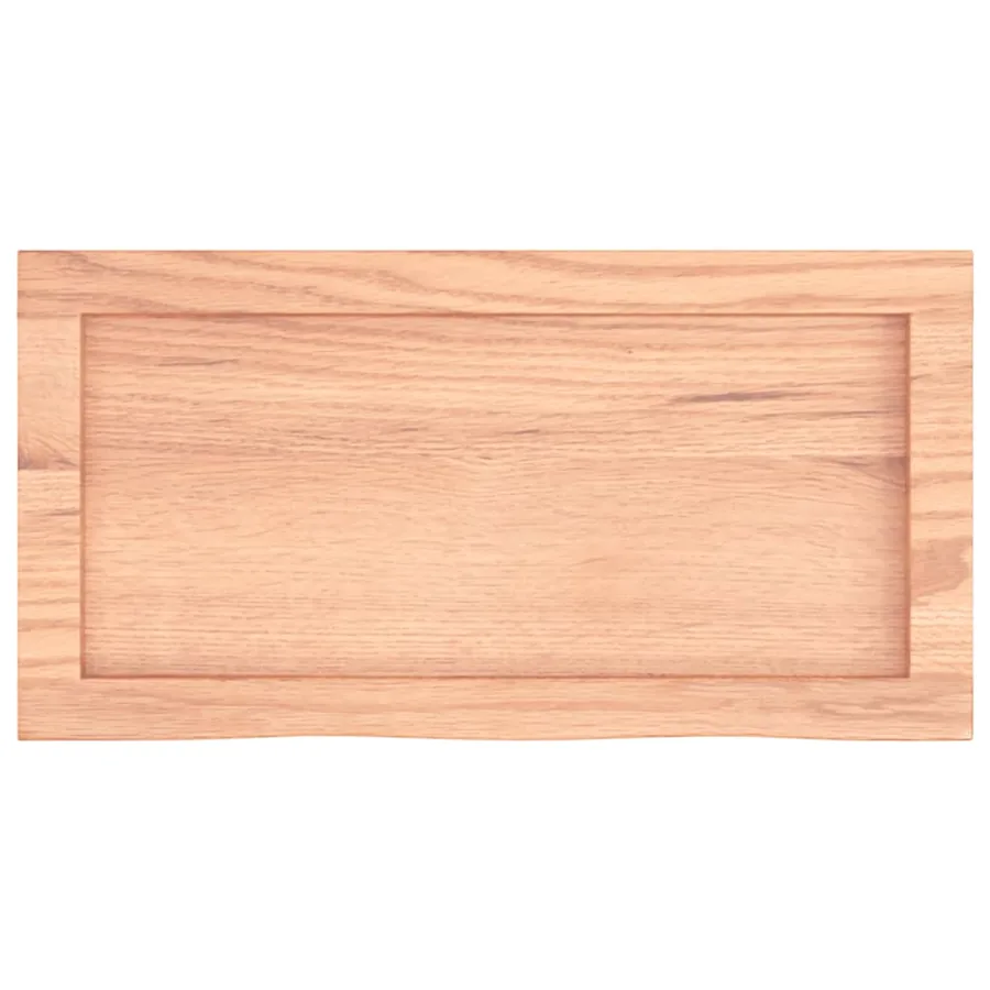 Étagère murale marron clair bois chêne massif traité - 5
