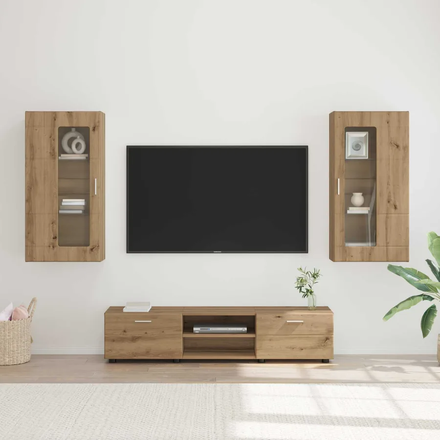 Ensemble meuble TV FLORIN 3 pcs Chêne artisanal