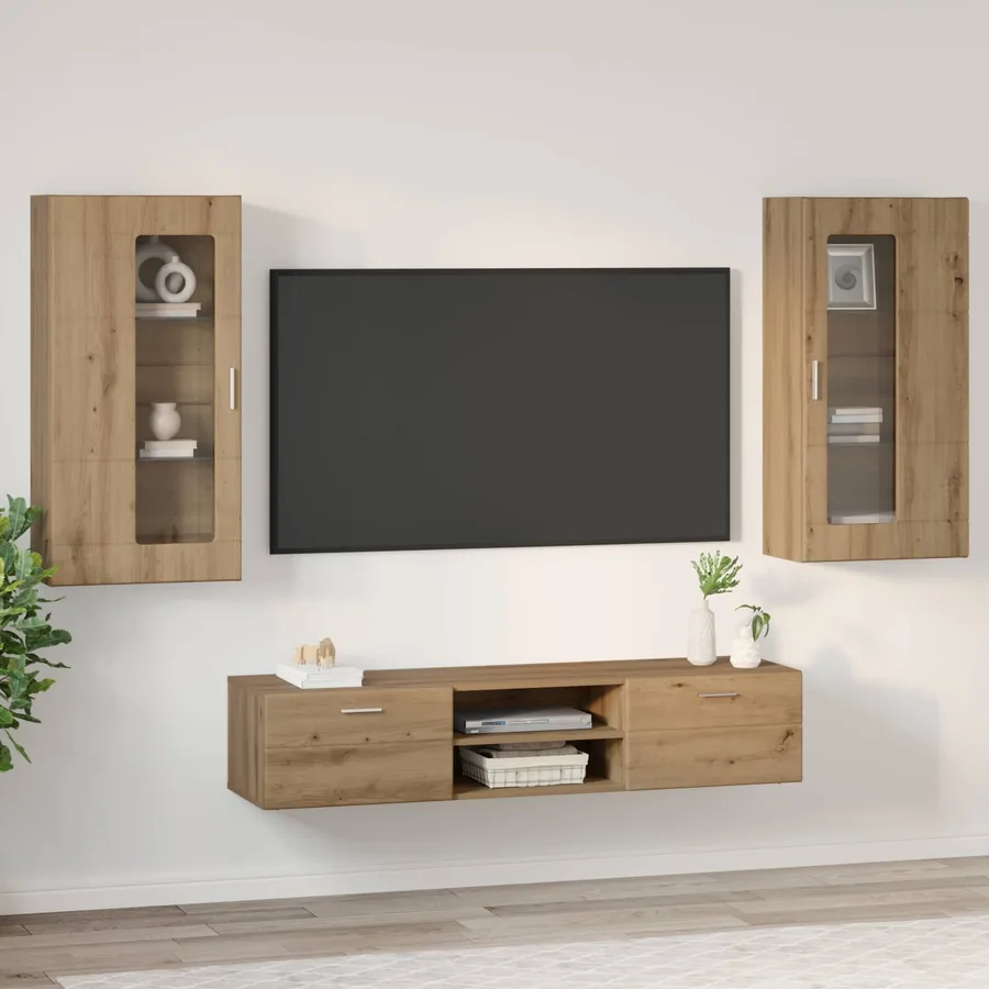 Ensemble meuble TV FLORIN 3 pcs Chêne artisanal - 4