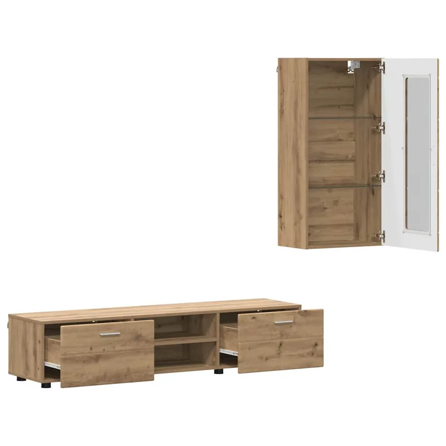 Ensemble meuble TV FLORIN 3 pcs Chêne artisanal - 5