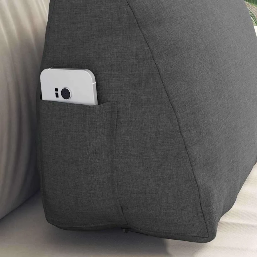 Coussin de Dos Gris foncé 45 x 20 x 35 cm tissu - 5
