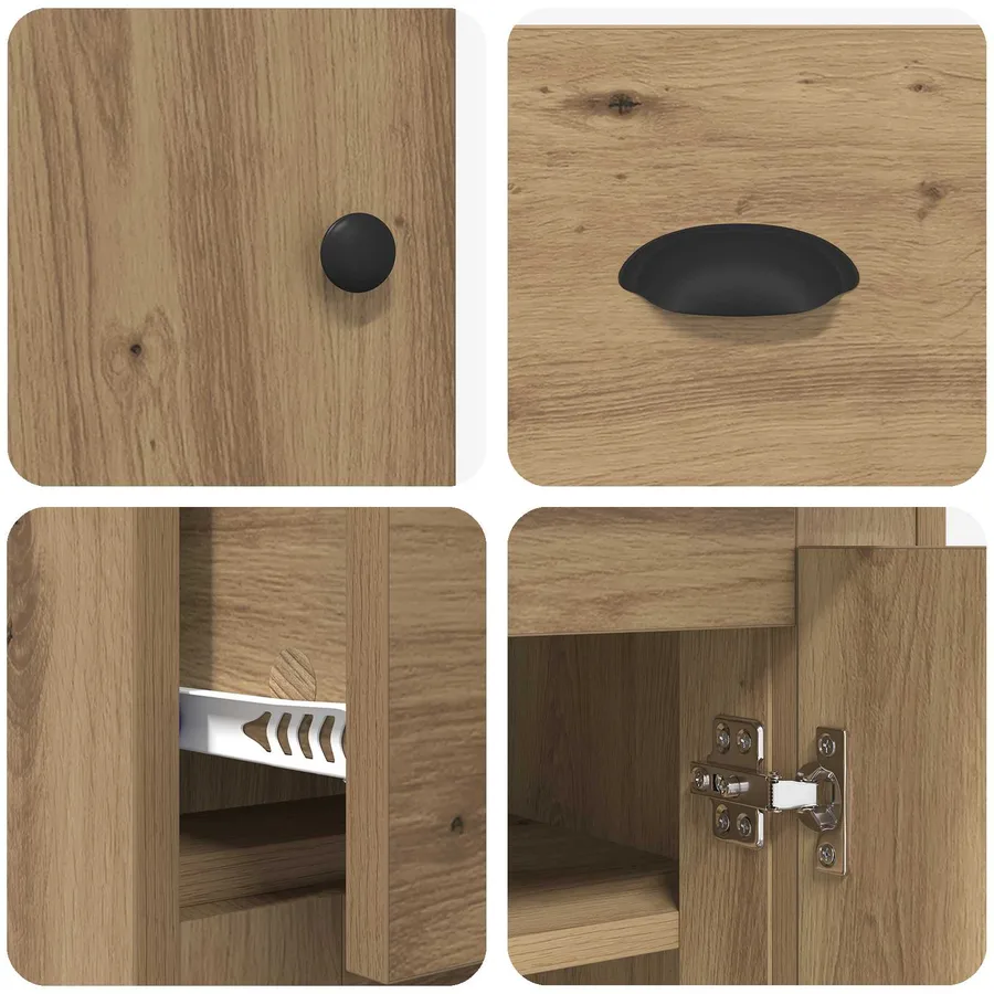 Haut Armoire Chêne artisanal 70 x 35,5 x 67,5 cm - 9