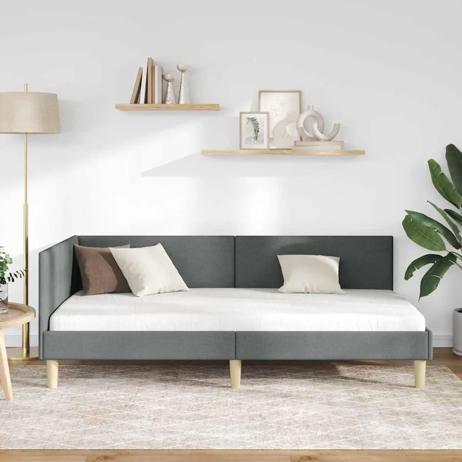 Cadre de lit d'angle Gris foncé 100 cm x 200 cm - 3