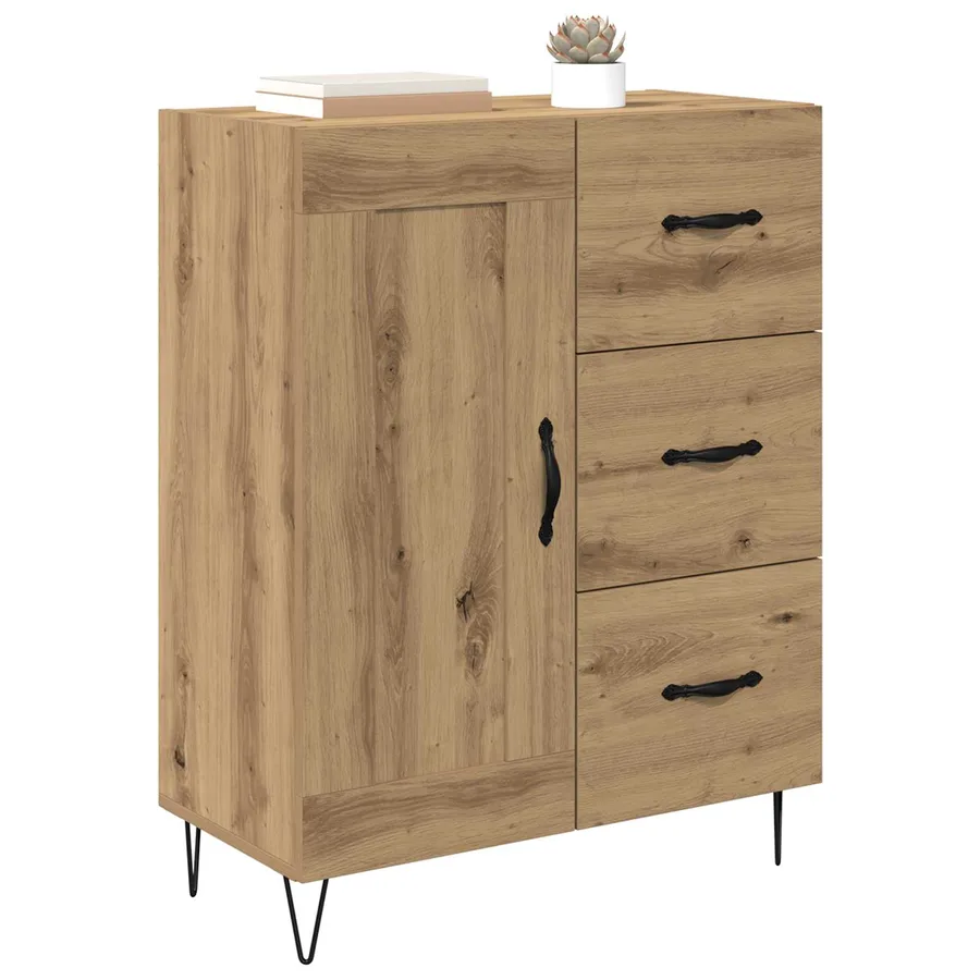Buffet Chêne Artisanal 69,5 x 34 x 90 cm Bois d’ingénierie - 3