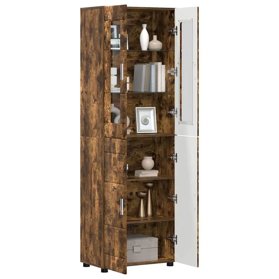 Haut Armoire avec étagère FLORIN Chêne fumé 60 x 35 x 182 cm - 3