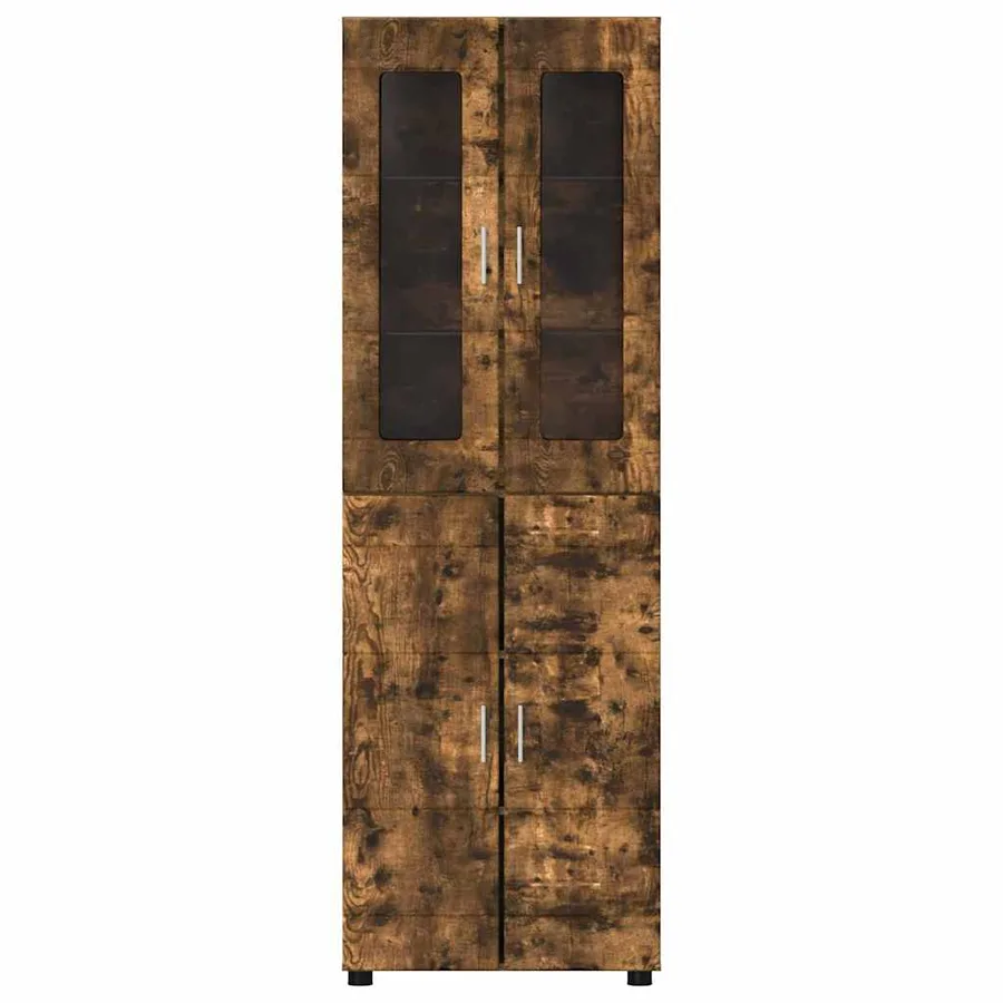 Haut Armoire avec étagère FLORIN Chêne fumé 60 x 35 x 182 cm - 6