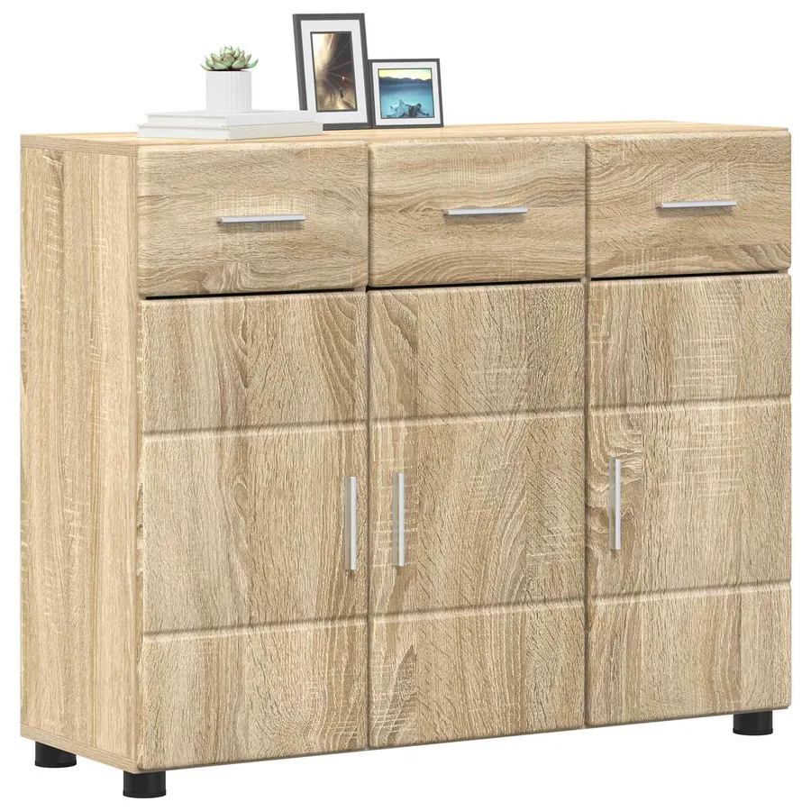 Buffet avec étagère FLORIN Chêne Sonoma 88,5 x 30,5 x 73 cm - 3