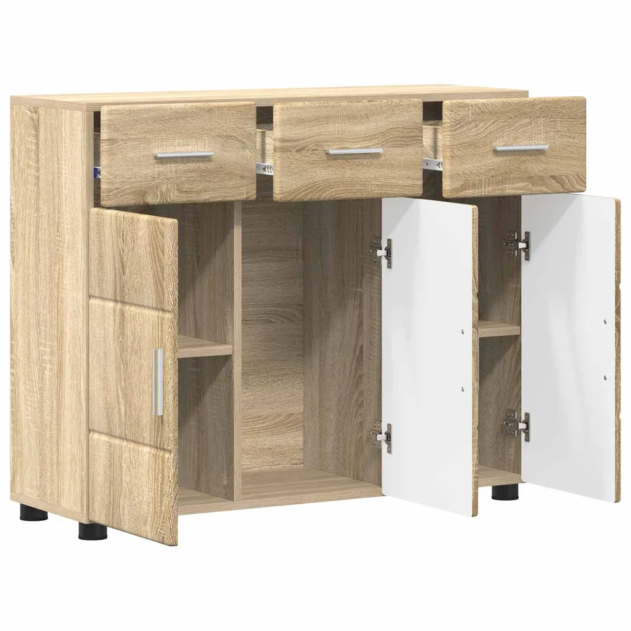 Buffet avec étagère FLORIN Chêne Sonoma 88,5 x 30,5 x 73 cm - 5