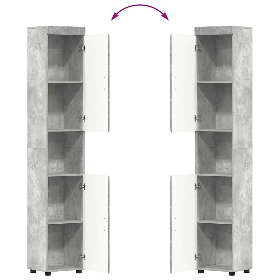 Ensemble de mobilier de salle de bain TULUM 3 pcs Gris béton - 6