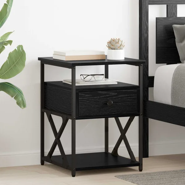Cabinet de chevet Chêne noir 40 x 42 x 55 cm Bois d'ingénierie