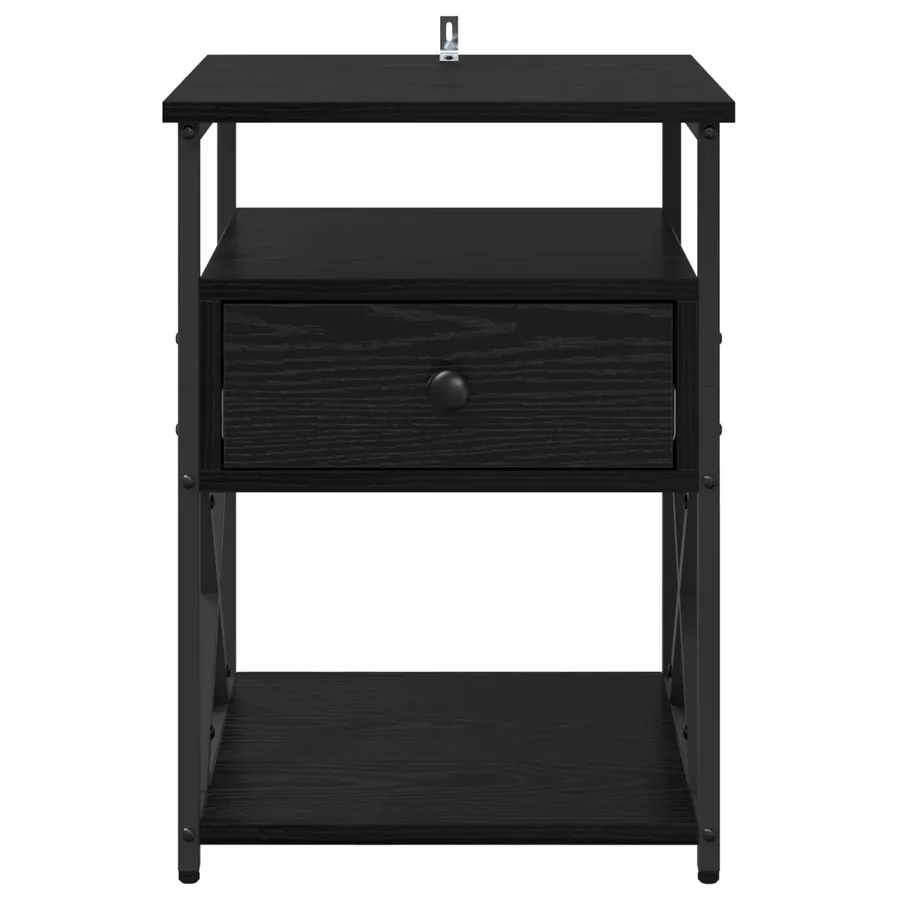 Cabinet de chevet Chêne noir 40 x 42 x 55 cm Bois d'ingénierie - 6