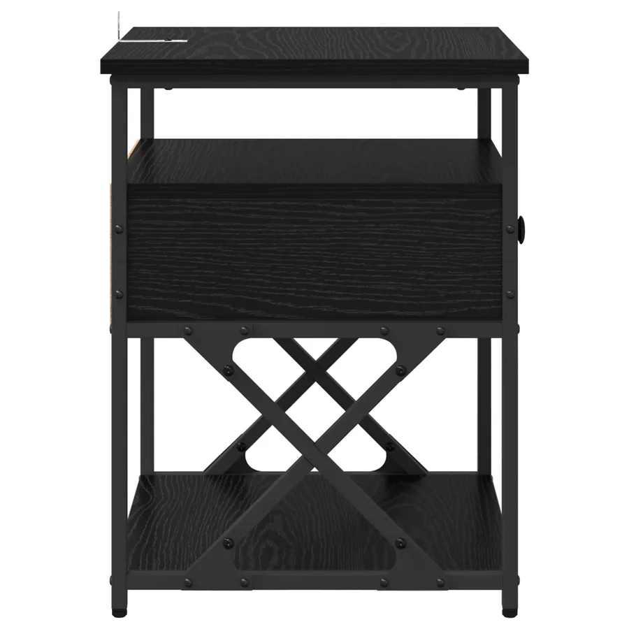 Cabinet de chevet Chêne noir 40 x 42 x 55 cm Bois d'ingénierie - 7