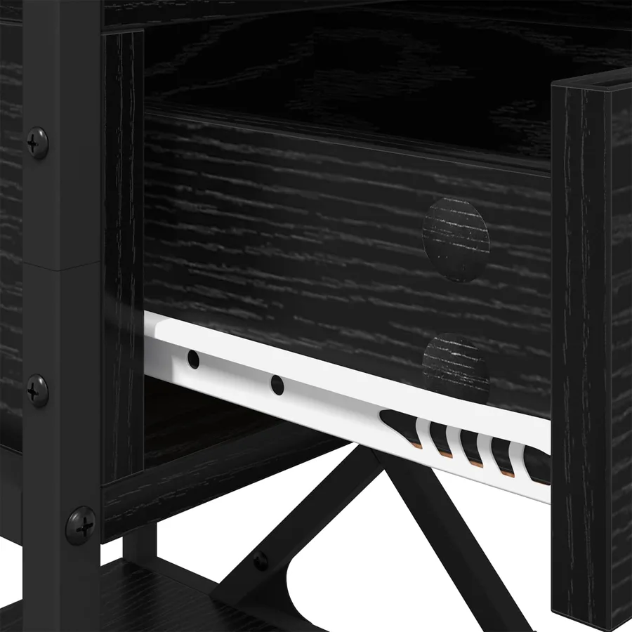 Cabinet de chevet Chêne noir 40 x 42 x 55 cm Bois d'ingénierie - 9