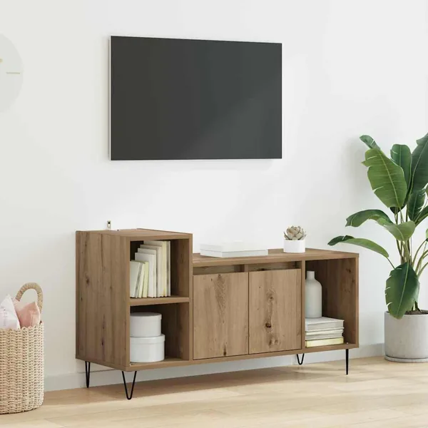 Meuble TV 100 x 35 x 55 cm Chêne artisanal Bois d'ingénierie