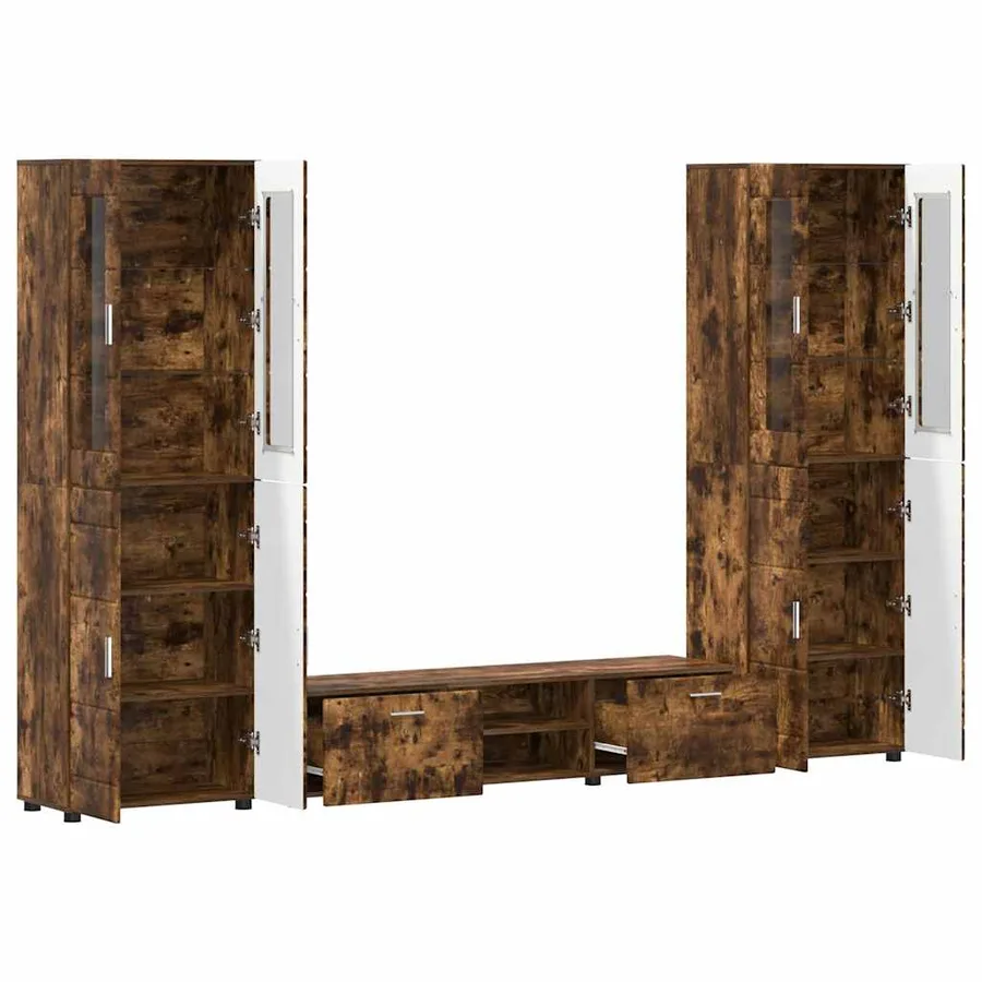 Ensemble meuble TV FLORIN 3 pcs Chêne fumé Bois d'ingénierie - 5