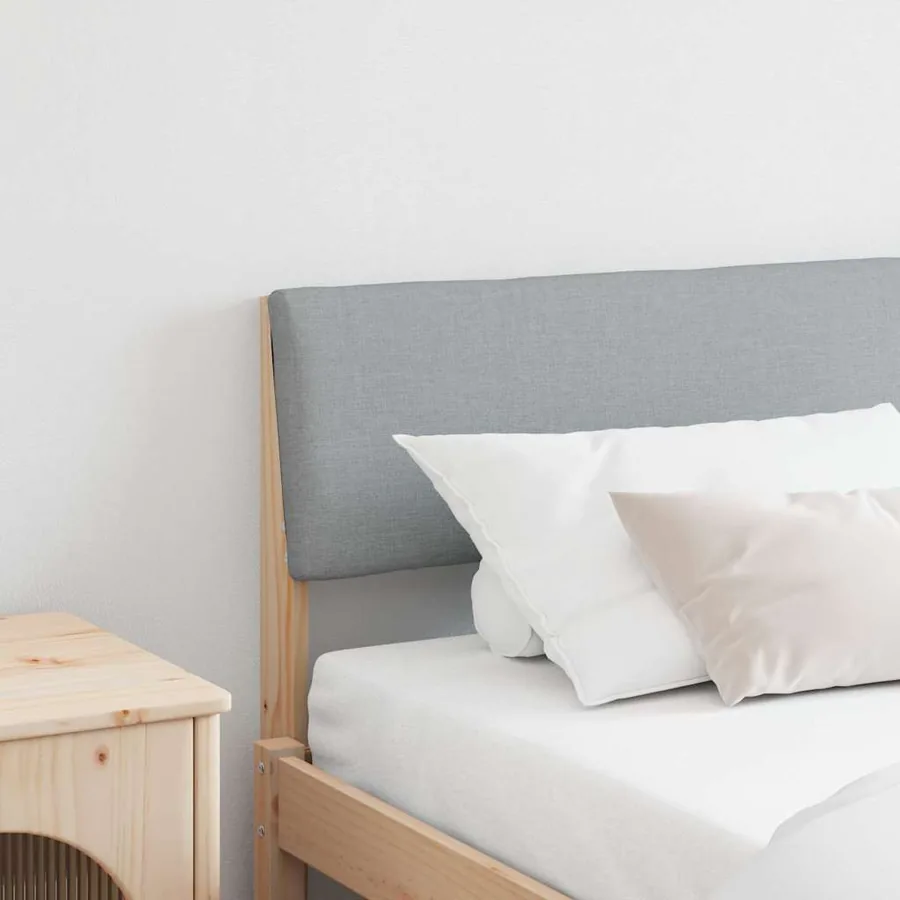 Tête de lit capitonnée Gris clair 200 cm Pin massif