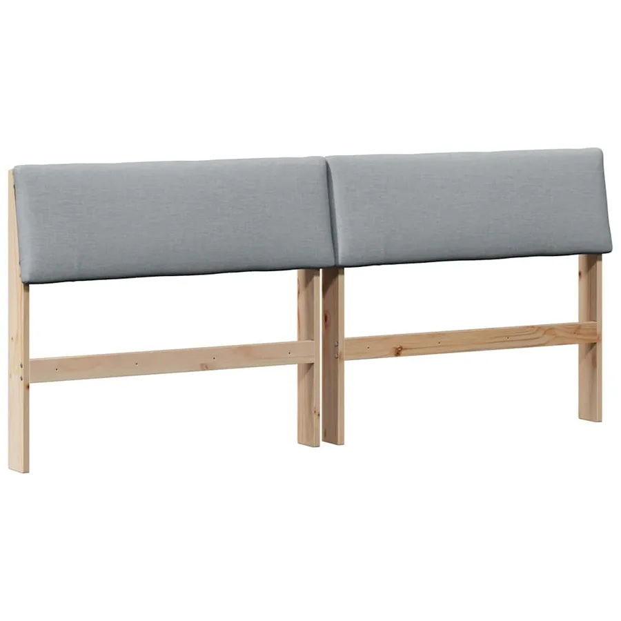 Tête de lit capitonnée Gris clair 200 cm Pin massif - 2