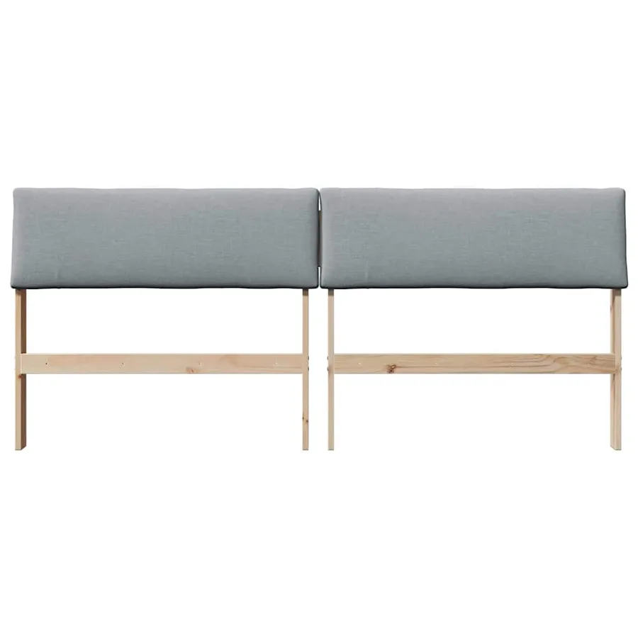Tête de lit capitonnée Gris clair 200 cm Pin massif - 4