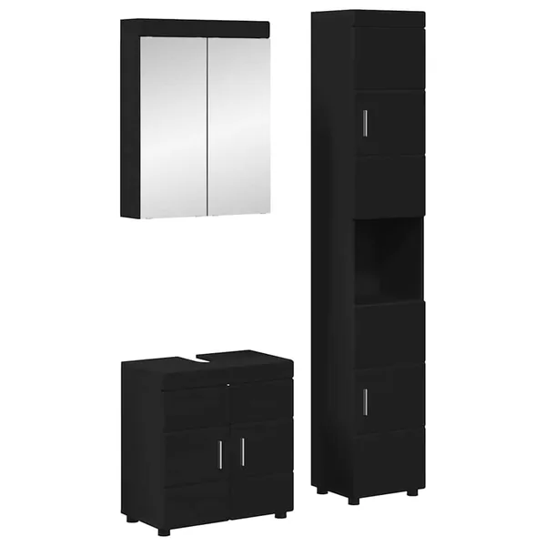 Ensemble de mobilier de salle de bain TULUM 3 pcs Noir