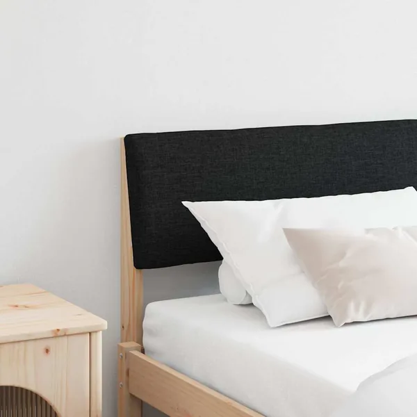 Tête de lit capitonnée Noir 200 cm Pin massif