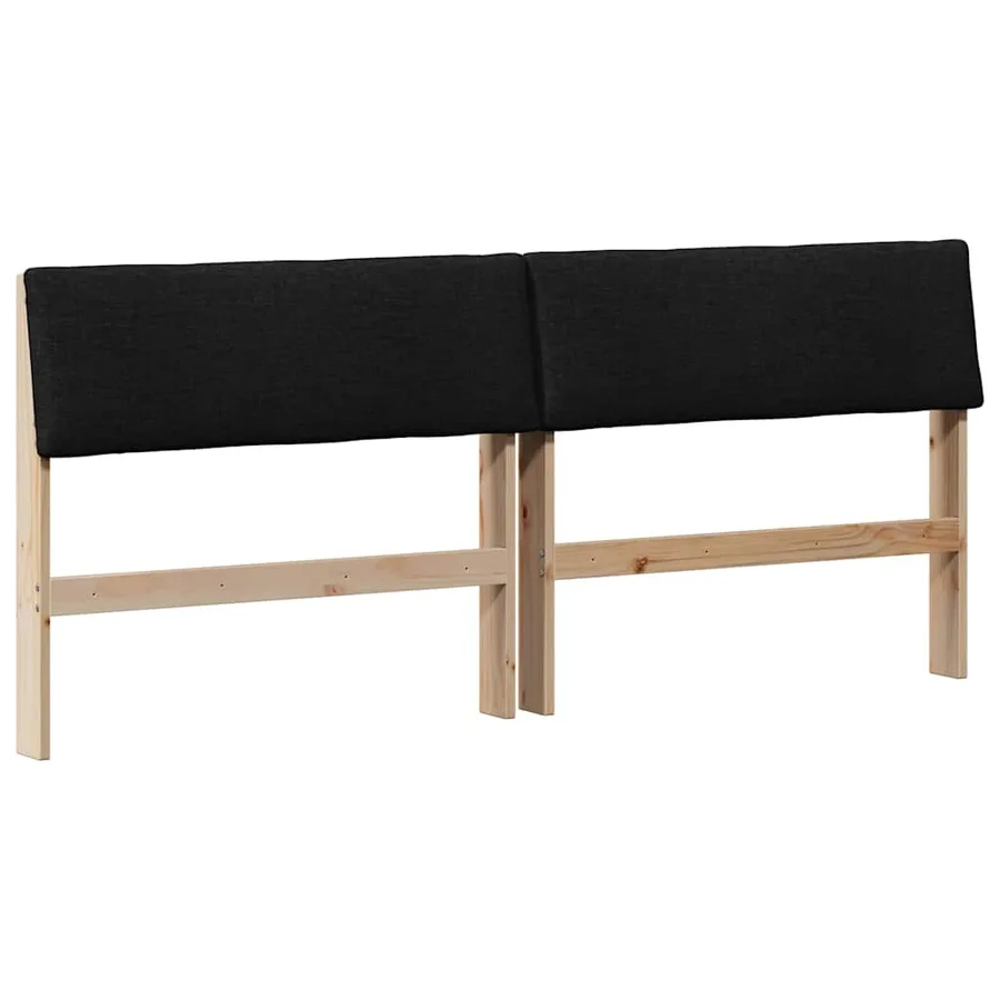 Tête de lit capitonnée Noir 200 cm Pin massif - 2