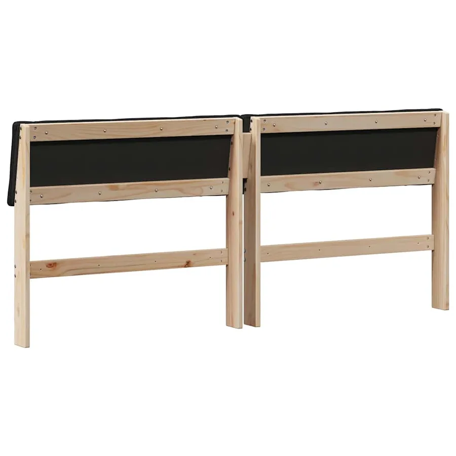 Tête de lit capitonnée Noir 200 cm Pin massif - 6