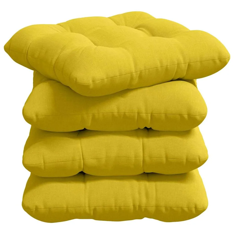 Coussins de siège 4 pcs Jaune clair 40 x 40 x 12 cm tissu - 2