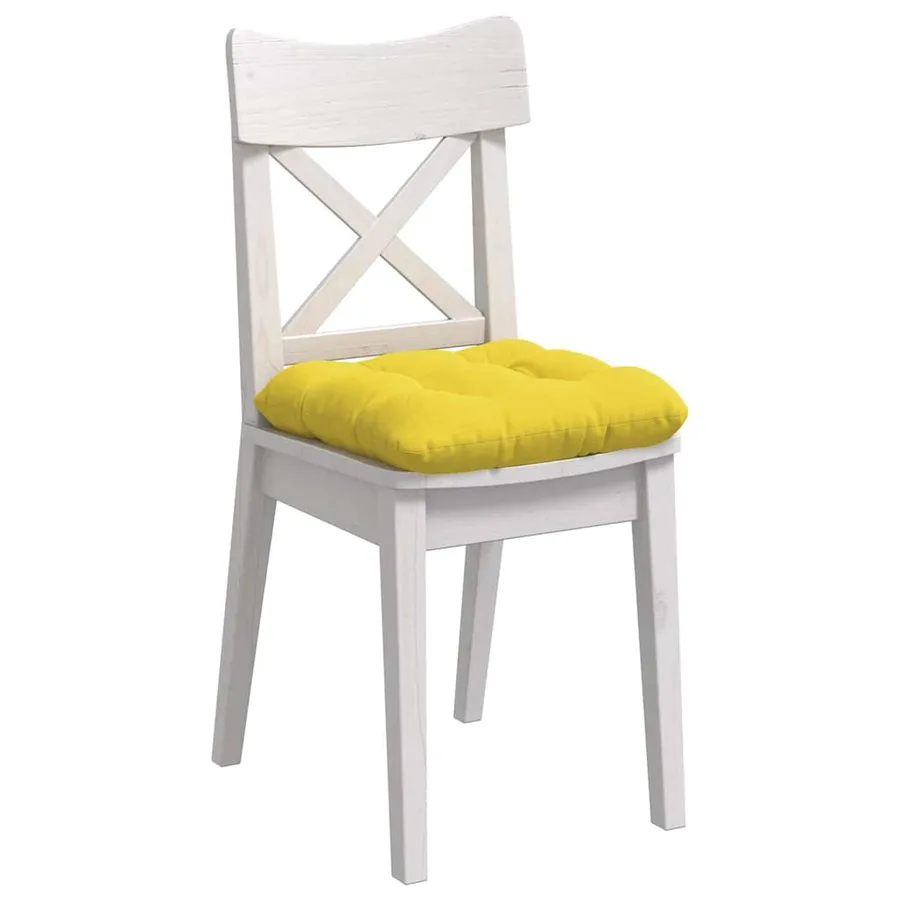 Coussins de siège 4 pcs Jaune clair 40 x 40 x 12 cm tissu - 3