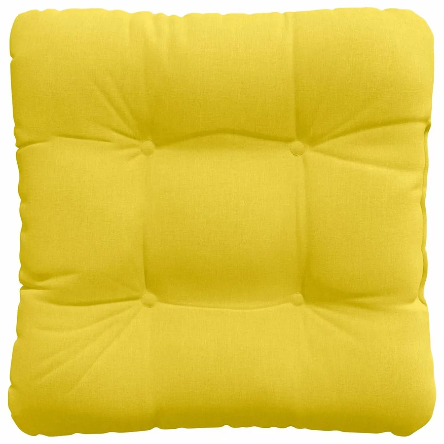 Coussins de siège 4 pcs Jaune clair 40 x 40 x 12 cm tissu - 7