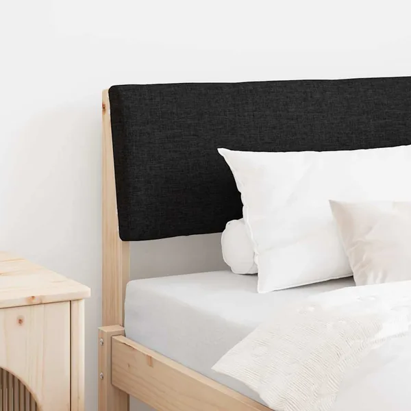 Tête de lit capitonnée Noir 100 cm Pin massif