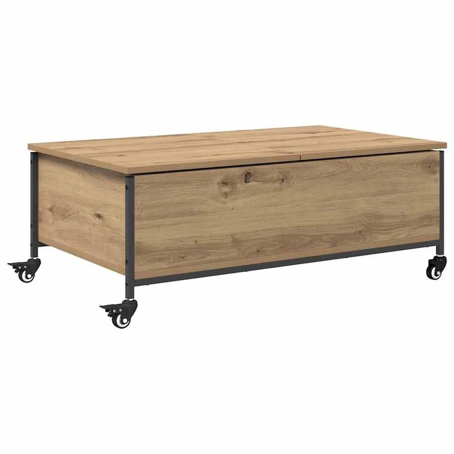 Table basse Chêne artisanal 91 x 55 x 32 cm Bois d'ingénierie - 2