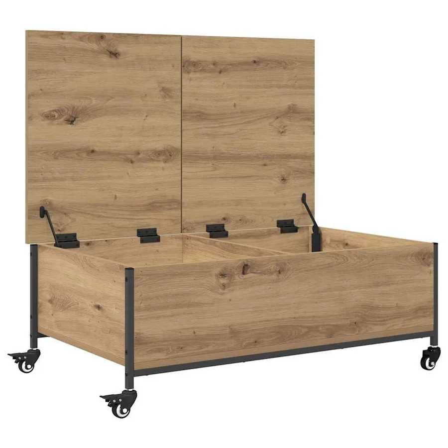 Table basse Chêne artisanal 91 x 55 x 32 cm Bois d'ingénierie - 5