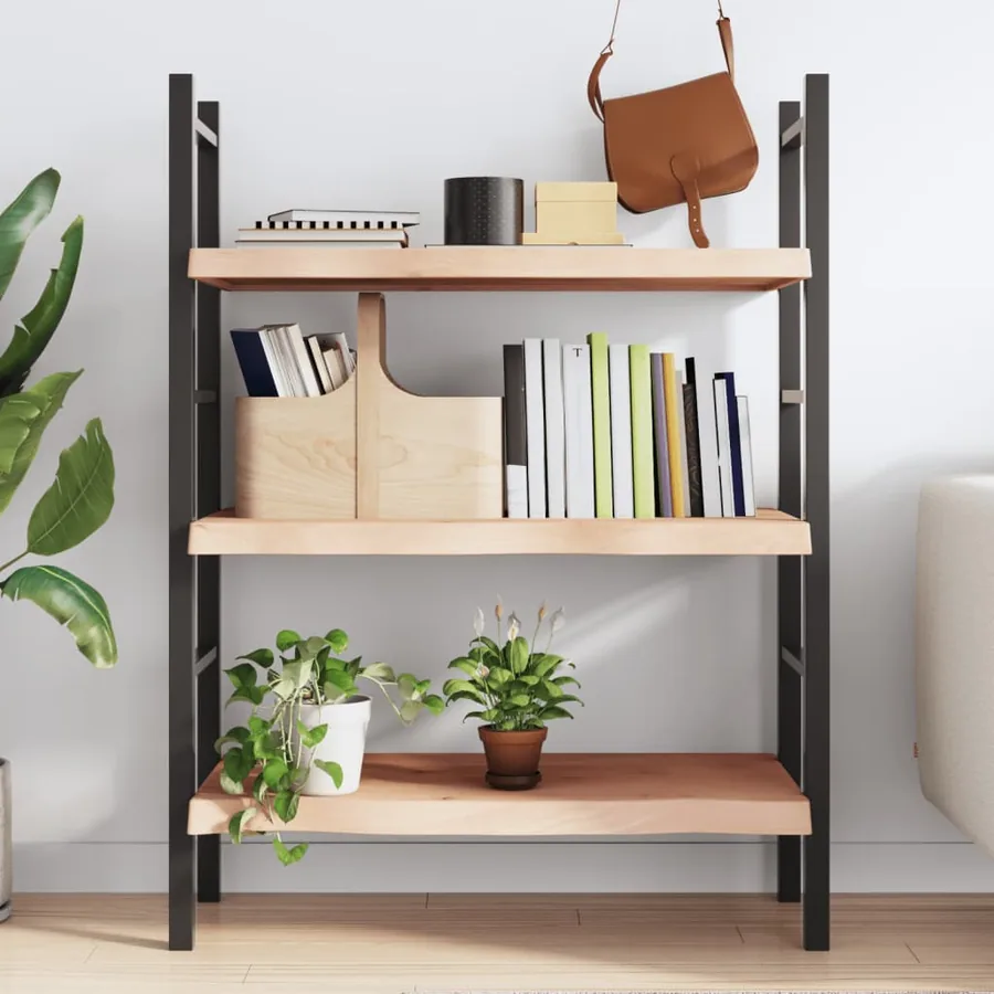 Étagère murale 100x50x(2-6) cm bois de chêne massif non traité - 3