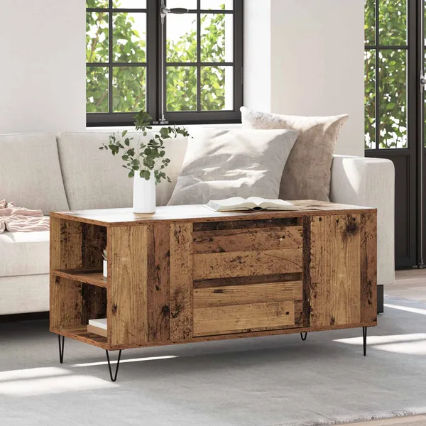 Table basse Bois Ancien 102 x 44,5 x 50 cm Bois d'ingénierie