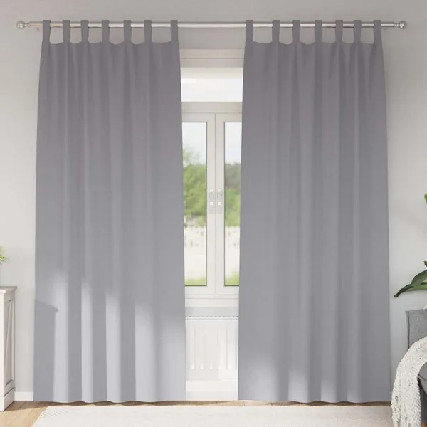 Rideaux occultants avec anneaux 2 pcs Gris clair 225 x 140 cm