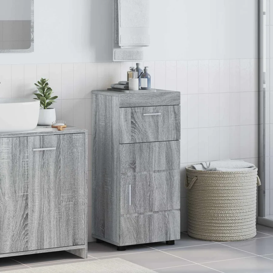 Ensemble d'armoire de salle de bain TULUM Gris Sonoma