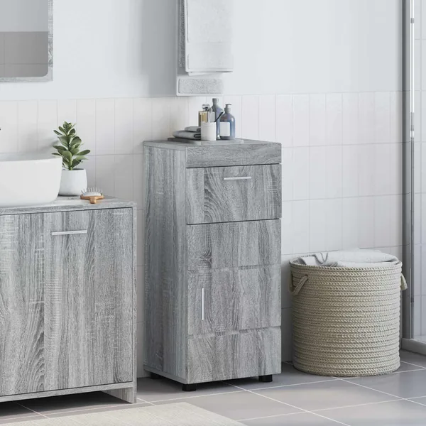 Ensemble d'armoire de salle de bain TULUM Gris Sonoma
