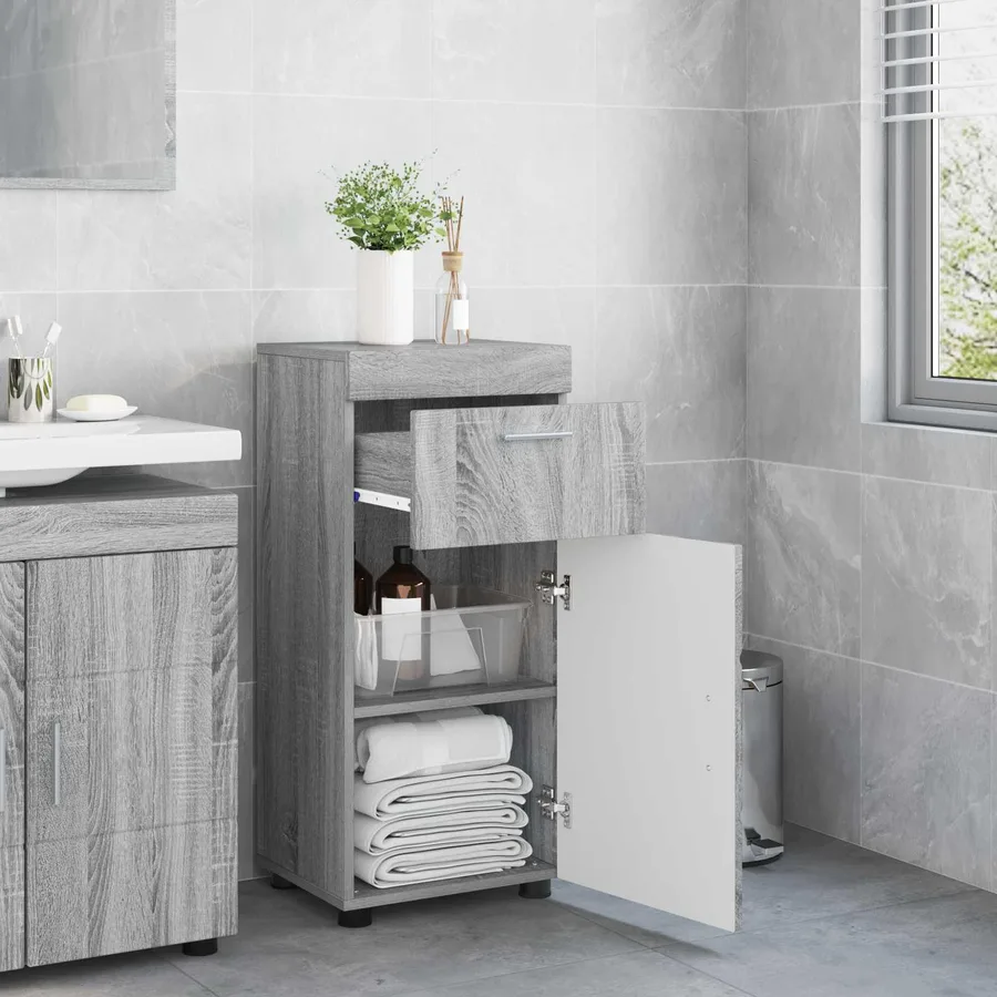 Ensemble d'armoire de salle de bain TULUM Gris Sonoma - 3
