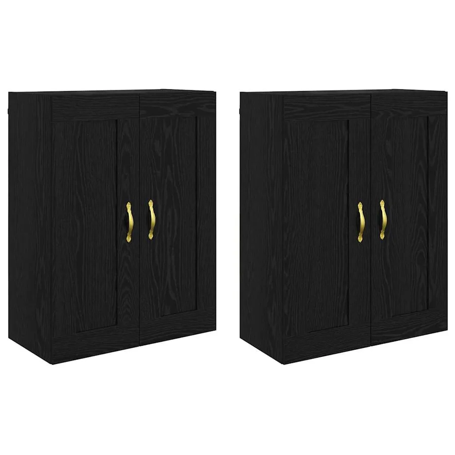 Meuble mural Montage mural 2 pcs Chêne noir 69,5 x 34 x 90 cm - 2