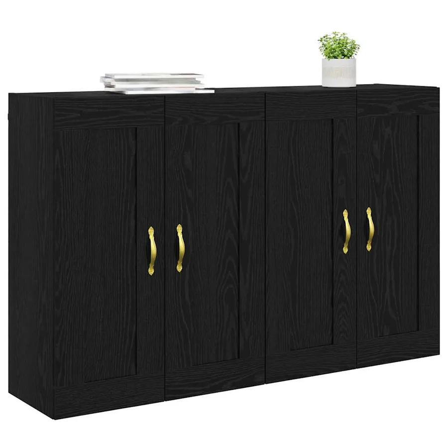 Meuble mural Montage mural 2 pcs Chêne noir 69,5 x 34 x 90 cm - 3