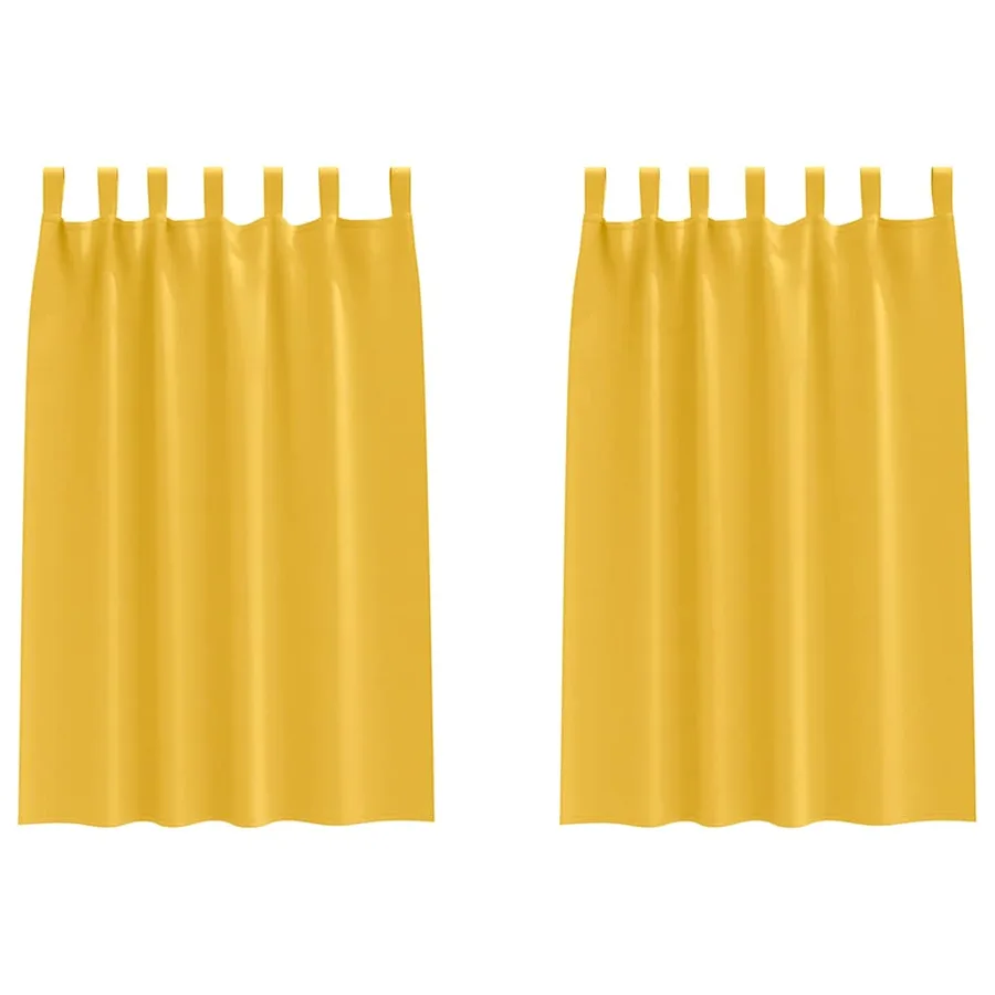 Rideaux occultants avec anneaux 2 pcs Jaune moutarde - 2