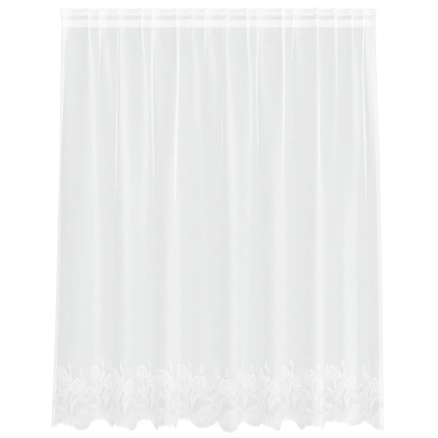Rideau en Dentelle Floral Blanc 140 x 200 cm Polyester - 2