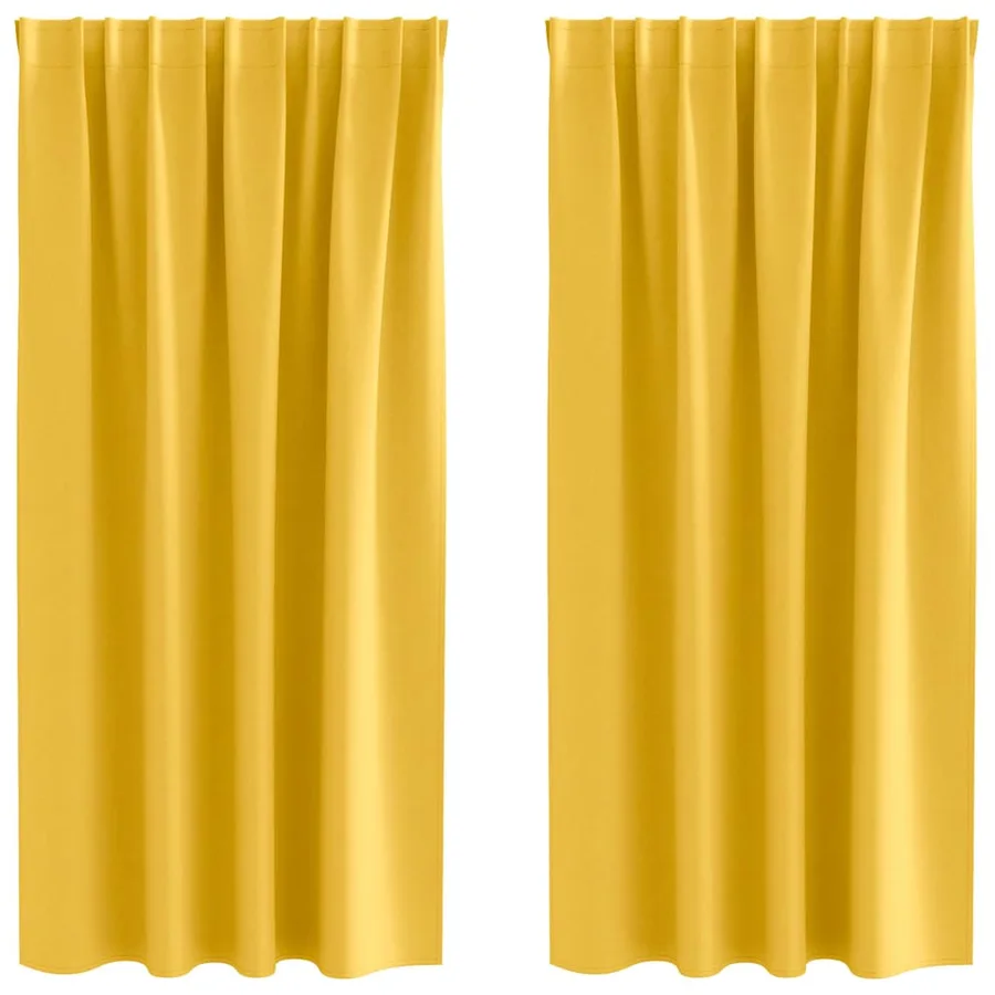 Rideaux occultants avec anneaux 2 pcs Jaune moutarde - 2